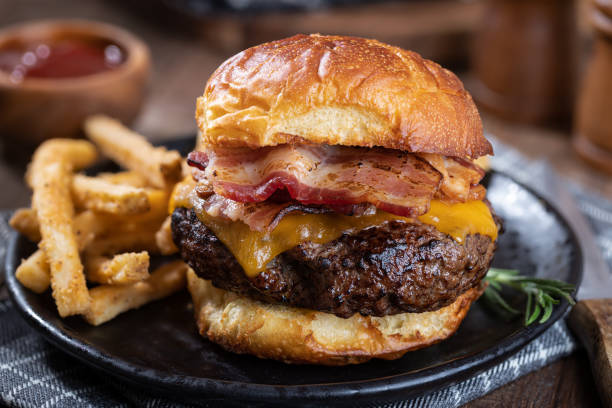 Photo of a bacon cheeseburger